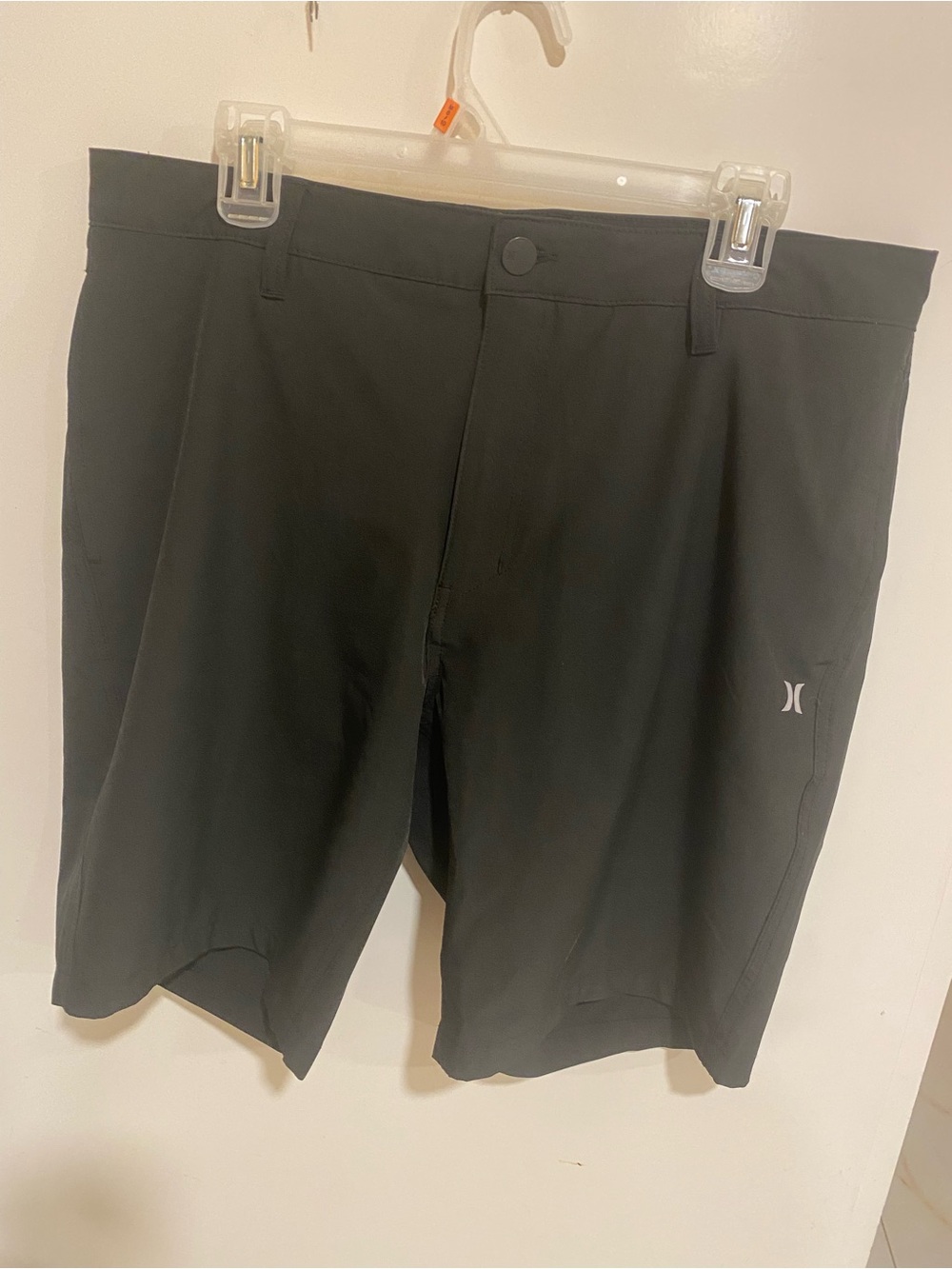 Hurley Men's Black Athletic Board Shorts with Subtle Logo